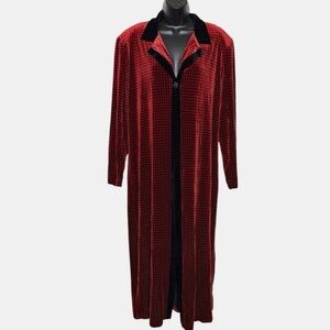 Coldwater Creek Red and black velvet cardigan, so beautifully stunning!!